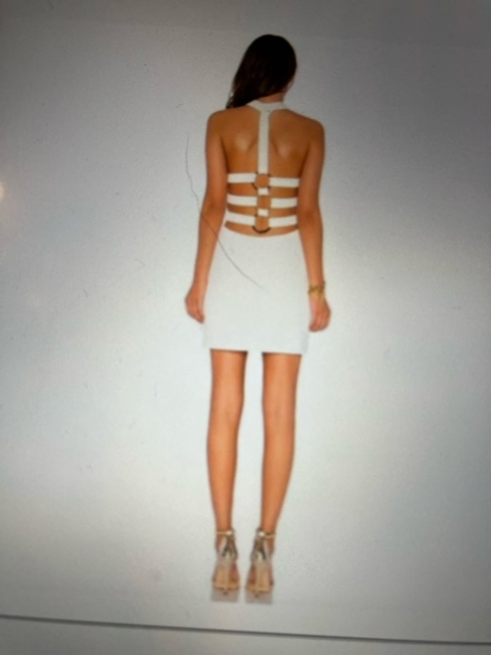 NBD White Back-Strap Mini Dress size L